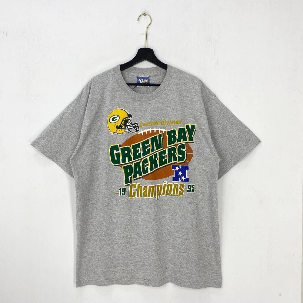 90S Green Bay Packers T-Shirt Nfl Sportswear Packers Football Grey arge